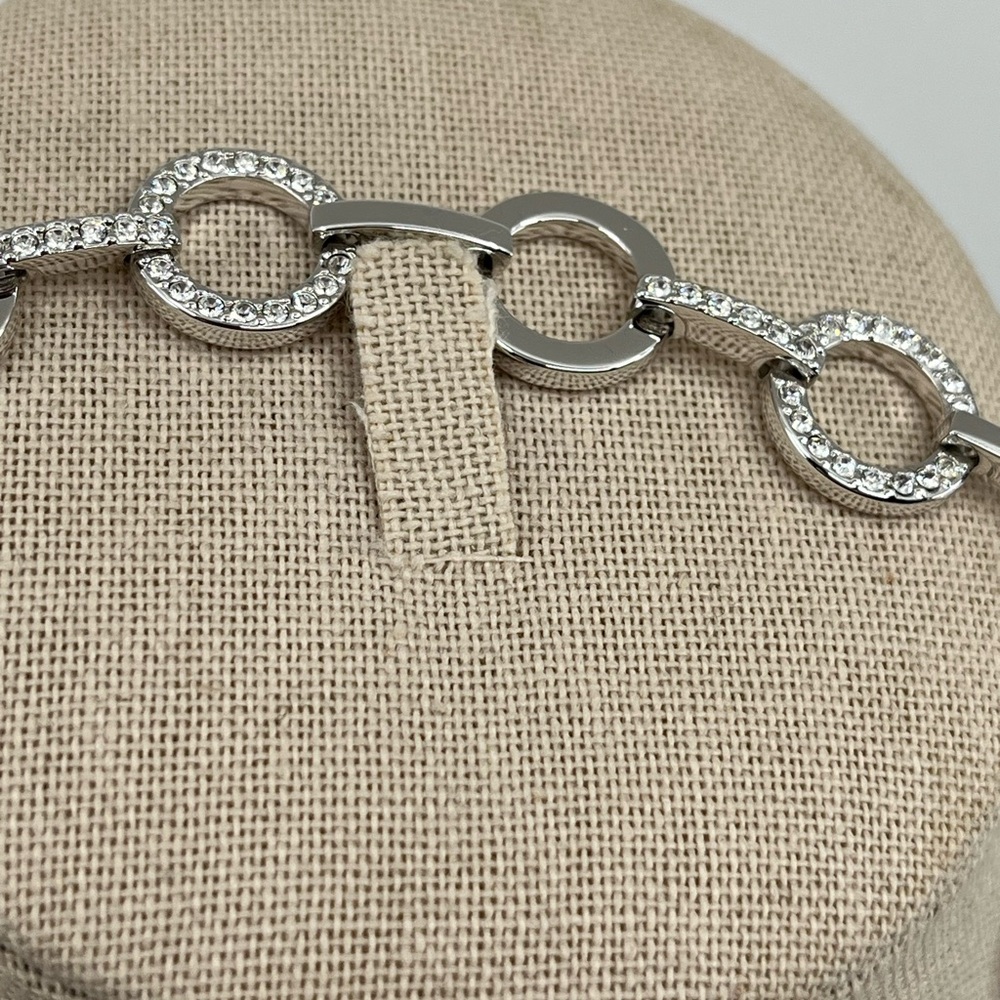 Genuine Vintage Swarovski Crystal Link Bracelet 8" Adjustable - Picture 3 of 16